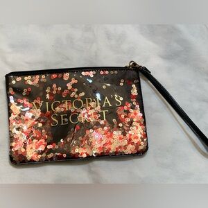 Wristlet Victoria’s Secret Wristlet NWOT. Black Pink Sequins.